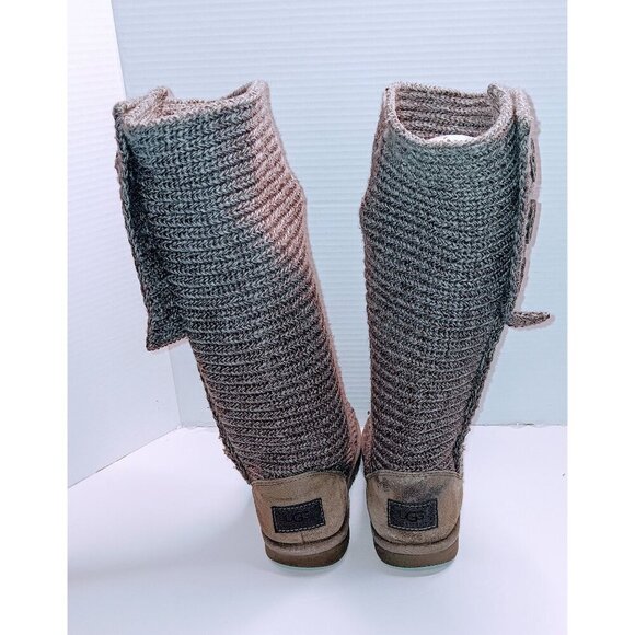 UGG Australia Womens Classic Cardy Tall Knit Boots With Button Detail - Picture 5 of 10